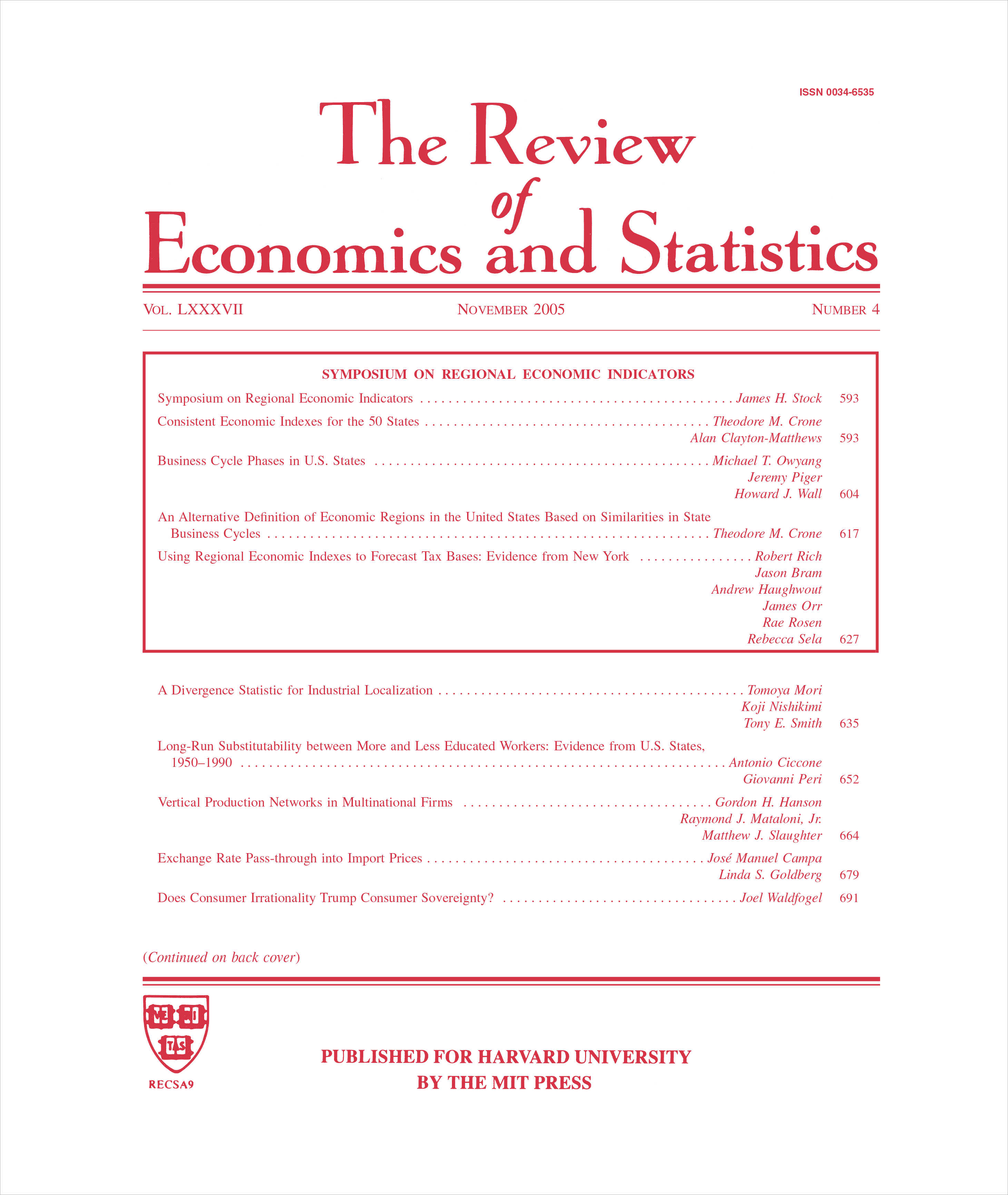The Review of Economics & Statistics